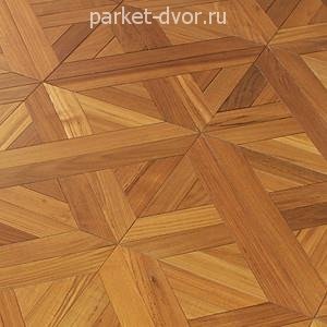 Инженерный модульный паркет Marco Ferutti Linea Тик Бирманский Браш 405х405х15 мм