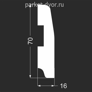 Плинтус Deartio P12.70.16 Белый под покраску 16х70х2070 мм (пог. м)
