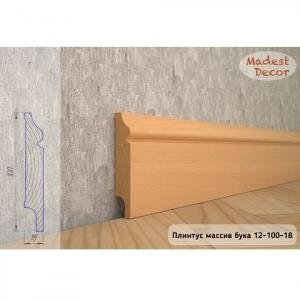 Плинтус Madest Decor из массива бука 12-100-18 (пог. м)