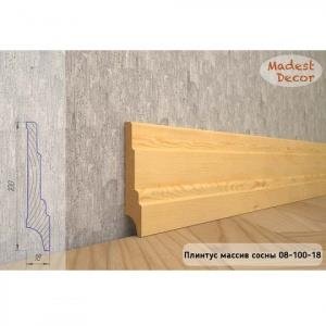 Плинтус Madest Decor из массива сосны 08-100-18 (пог. м)