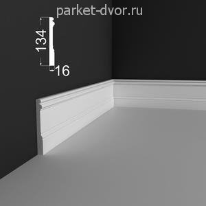 Плинтус Deartio P15.134.16 Белый под покраску 16х134х2070 мм (пог. м)
