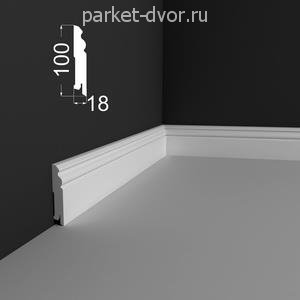 Плинтус Deartio P5.100.18 Белый под покраску 18х100х2070 мм (пог. м)