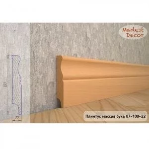 Плинтус Madest Decor из массива бука 07-100-22 (пог. м)