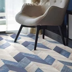 Пробковые полы Corkstyle Chevron Blue Lock