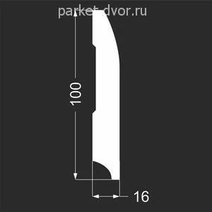 Плинтус Deartio P20.100.16 Белый под покраску 16х100х2070 мм (пог. м)