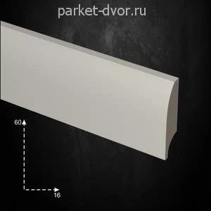 Плинтус Evrowood Белый PN 010 16х60х2000 мм (пог. м)