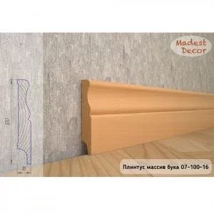 Плинтус Madest Decor из массива бука 07-100-16 (пог. м)