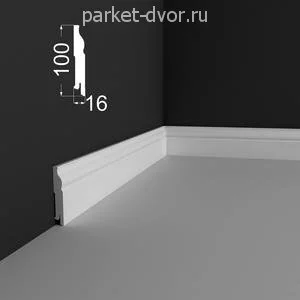 Плинтус Deartio P3.100.16 Белый под покраску 16х100х2070 мм (пог. м)