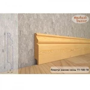 Плинтус Madest Decor из массива сосны 11-100-18 (пог. м)