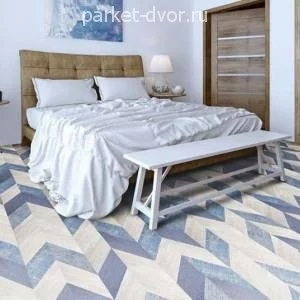 Пробковые полы Corkstyle Chevron Blue Lock