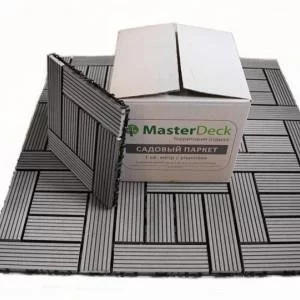 Садовый паркет из ДПК MasterDeck Антрацит 25х300х300 мм