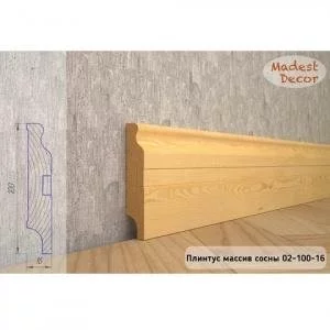 Плинтус Madest Decor из массива сосны 02-100-16 (пог. м)