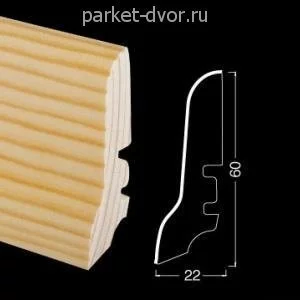 Плинтус шпонированный Tecnorivest Ясень белёный 22х60х2500 мм (пог. м)