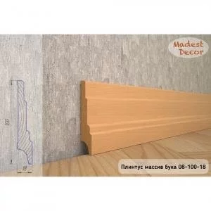 Плинтус Madest Decor из массива бука 08-100-18 (пог. м)