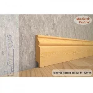 Плинтус Madest Decor из массива сосны 11-100-16 (пог. м)