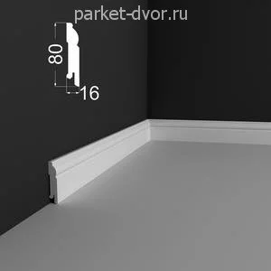Плинтус Deartio P4.80.16 Белый под покраску 16х80х2070 мм (пог. м)