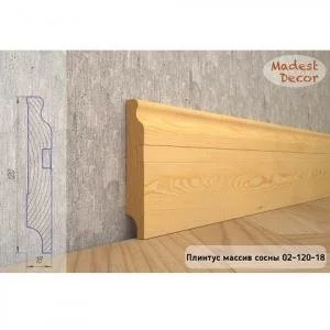 Плинтус Madest Decor из массива сосны 02-120-18 (пог. м)