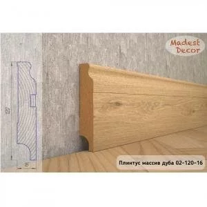 Плинтус Madest Decor из массива дуба 02-120-16 (пог. м)