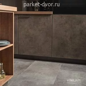 Кварцвиниловая плитка ПВХ Vinilam Ceramo XXL 2,5 мм 71610 Цемент Cтальной