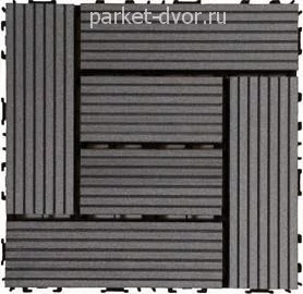 Садовый паркет из ДПК MasterDeck Антрацит 25х300х300 мм